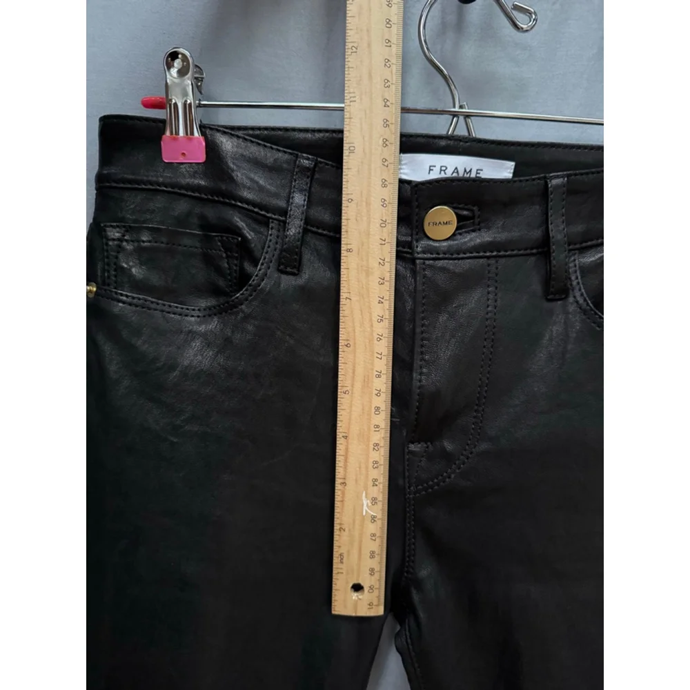 NWT Leather Frame Le Skinny de Jeanne Women's Pants, Black 26 Authentic lamb - Picture 7 of 11